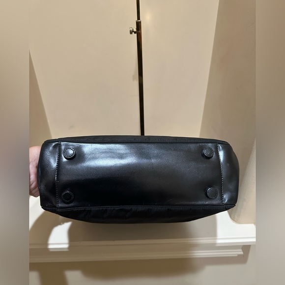 Prada Tessuto and Black Leather Metal Handle Bag - Picture 7 of 12